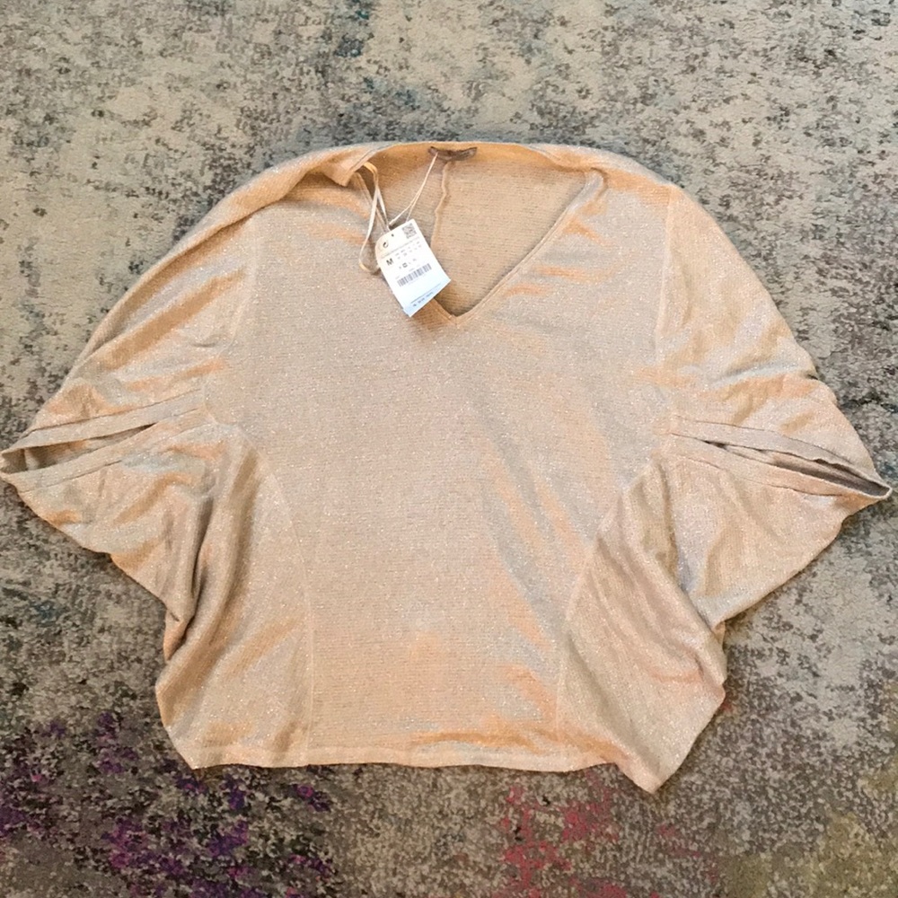 Zara golden metallic slouchy sweater